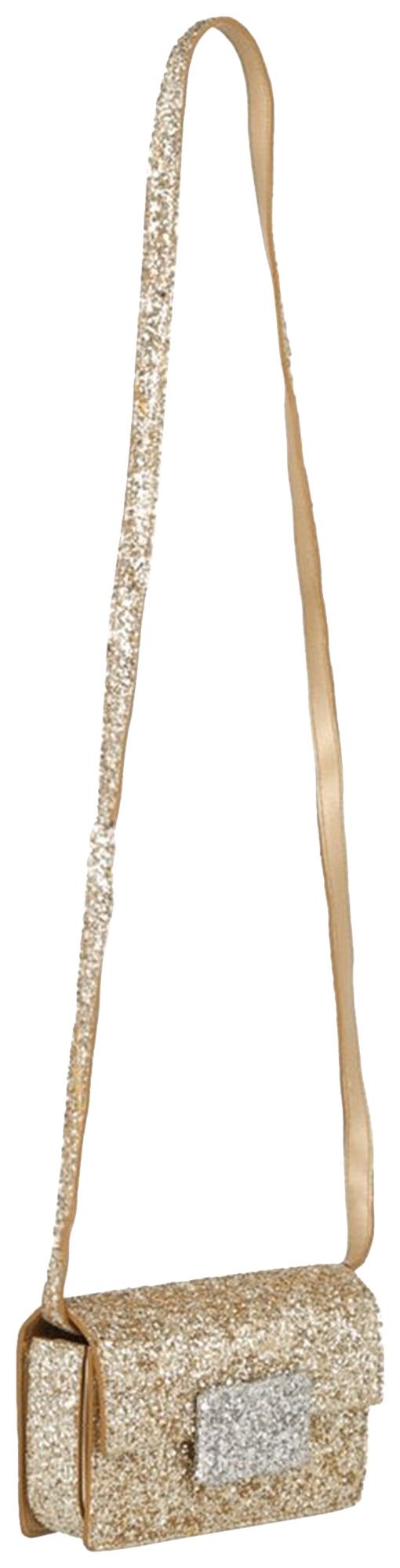 Saint Laurent Lulu Bunny Glitter Crossbody Bag Metallic Gold