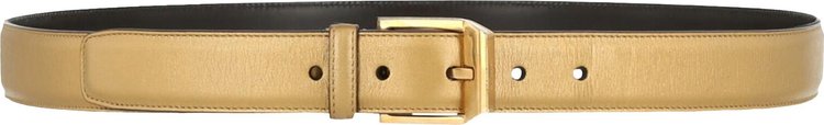 Saint Laurent Metallic Leather Belt Metallic Gold