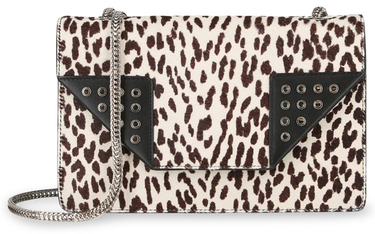 Saint Laurent Betty Leopard Studded Shoulder Bag Multicolor