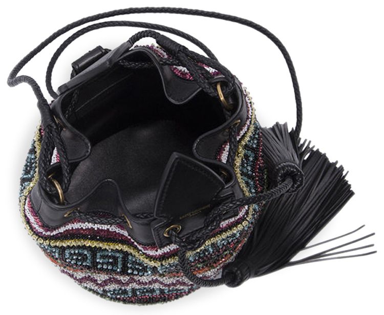 Saint Laurent Beaded Shoulder Bag Multicolor