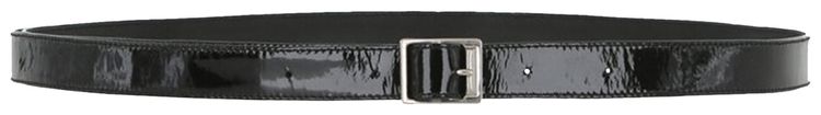 Saint Laurent Patent Leather Thin Belt Black