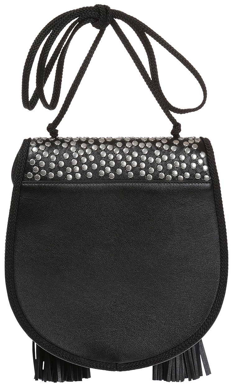 Saint Laurent Opium Leather Studded Crossbody Bag Black