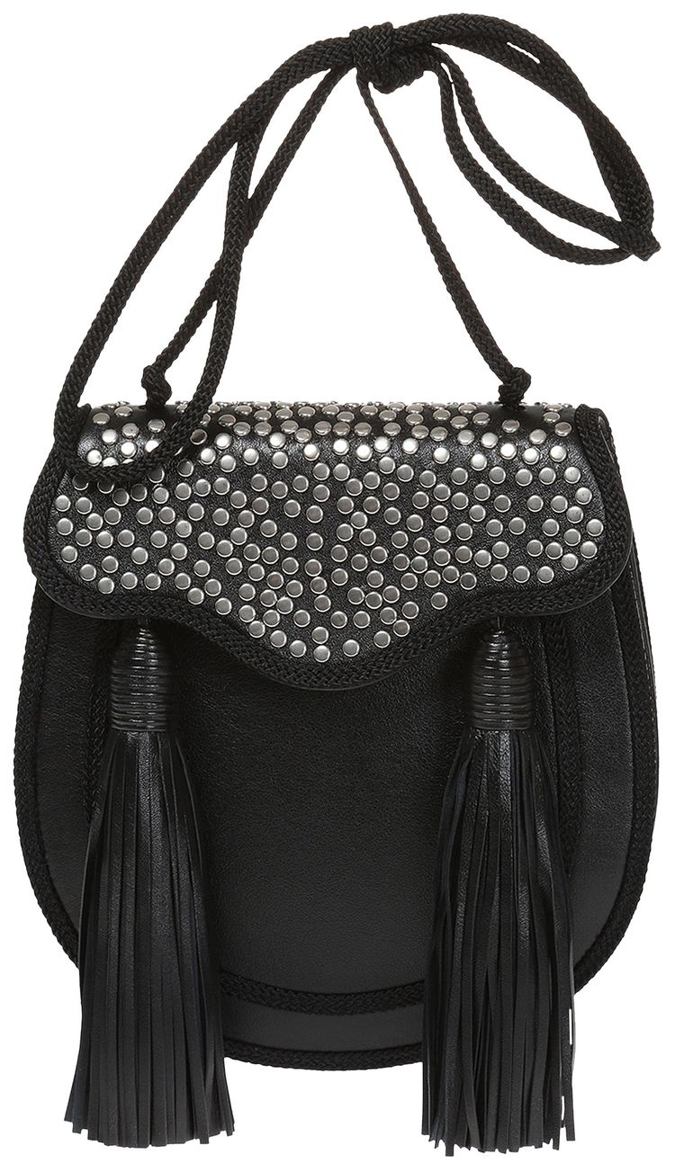 Saint Laurent Opium Leather Studded Crossbody Bag Black