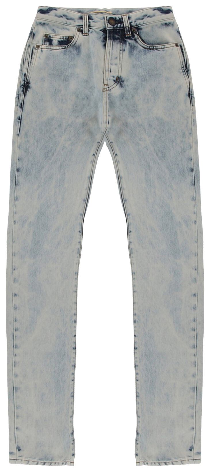 Saint Laurent Acid Wash Straight-Leg Jeans 'Blue'