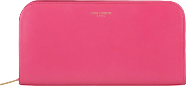Saint Laurent Leather Zip-Around Wallet 'Pink'