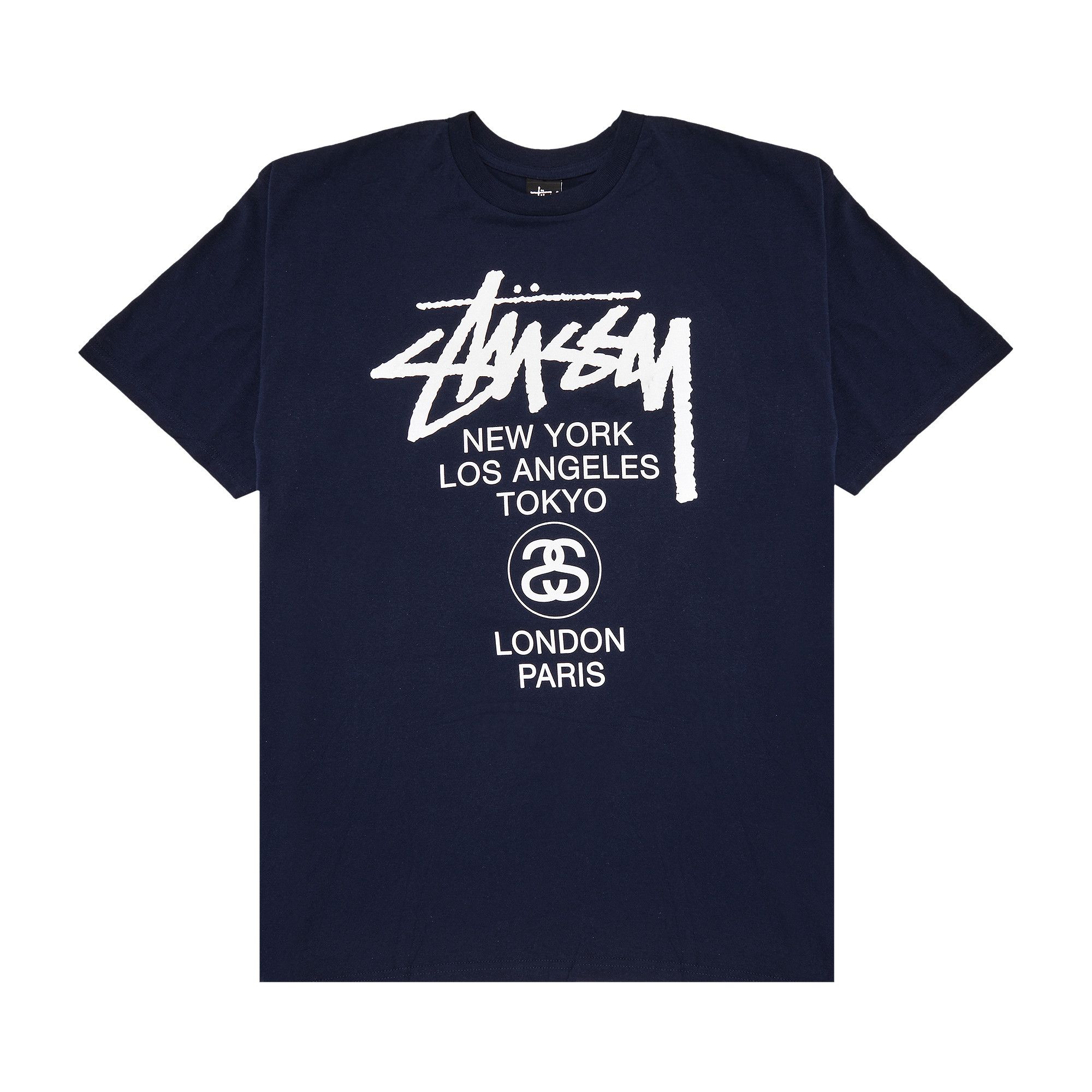 Buy Stussy World Tour Tee 'Navy' - 1903385 NAVY | GOAT