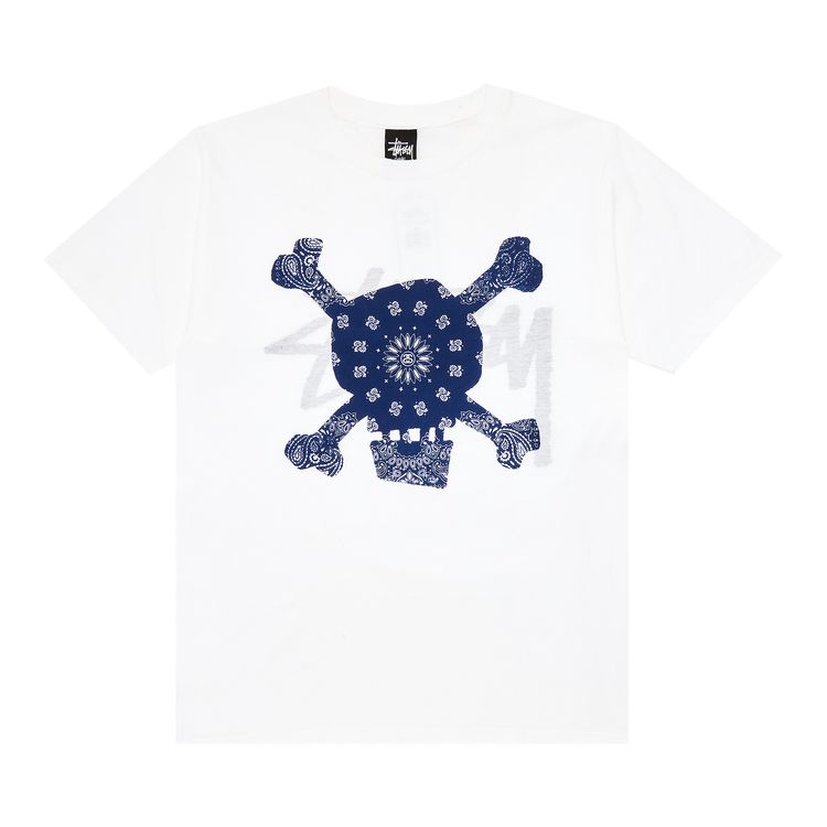 Stussy Paisley Skull Tee WhiteBlue