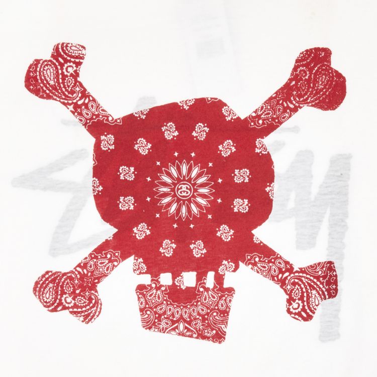 Stussy Paisley Skull Tee WhiteRed