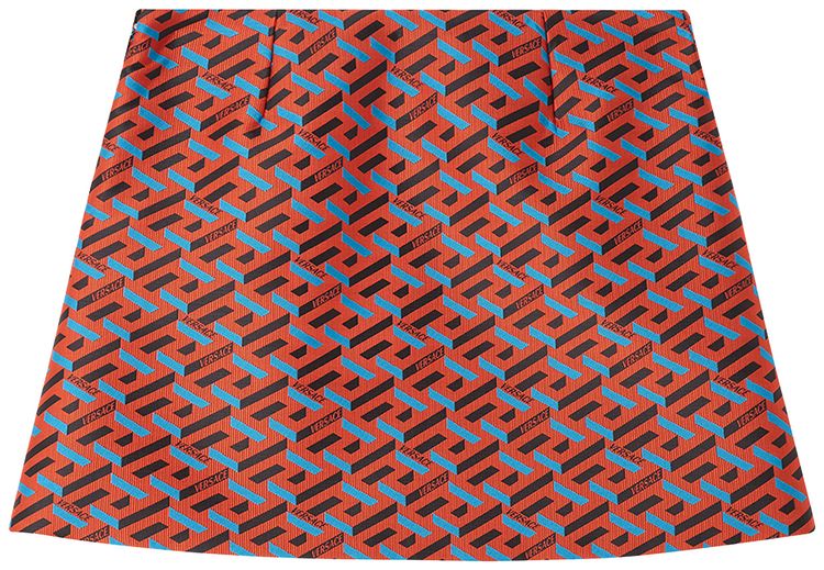 Versace Monogram Jacquard Skirt BlackRed