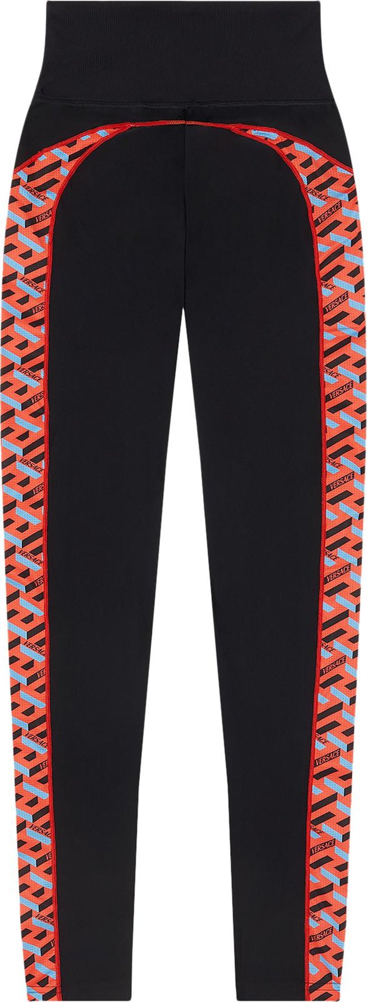 Versace Monogram Print Leggings BlackOrange