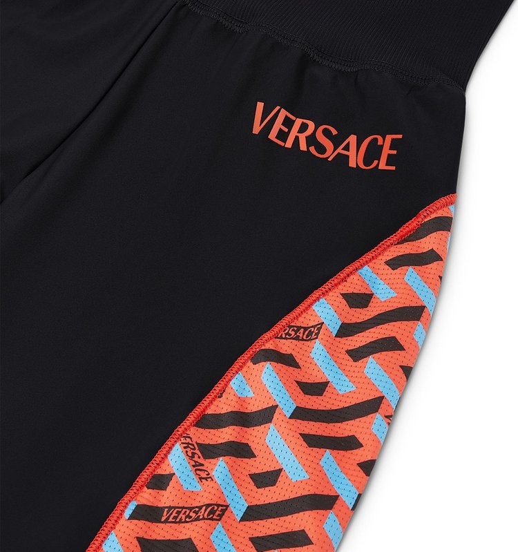 Versace Monogram Print Leggings BlackOrange