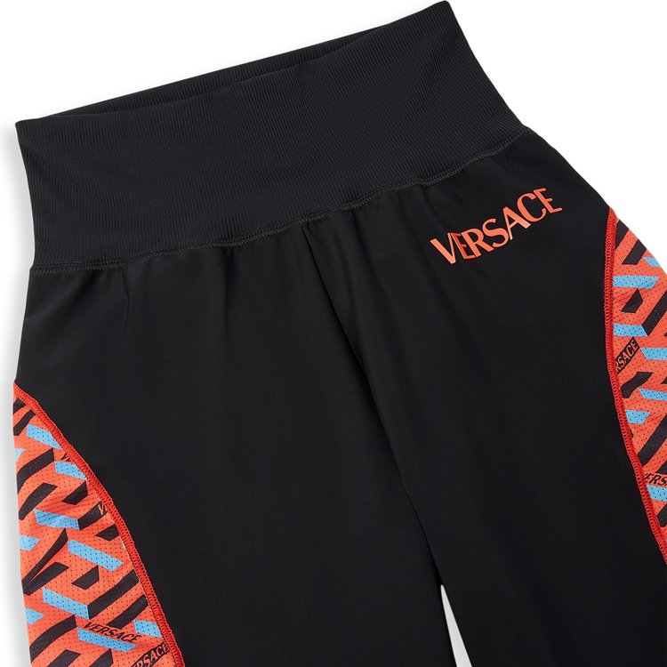 Versace Monogram Print Leggings BlackOrange