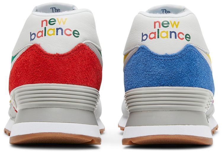 STAUD x New Balance 574 Rain Cloud Team Red