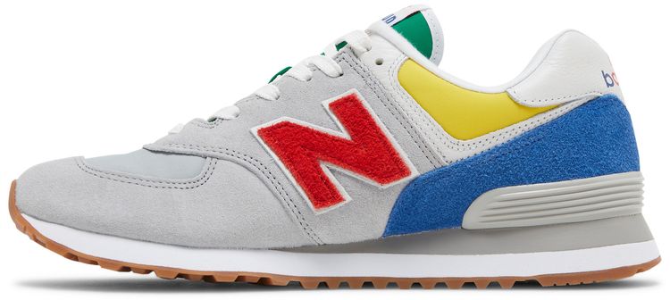 STAUD x New Balance 574 Rain Cloud Team Red