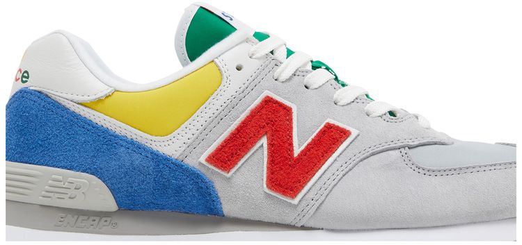 STAUD x New Balance 574 Rain Cloud Team Red