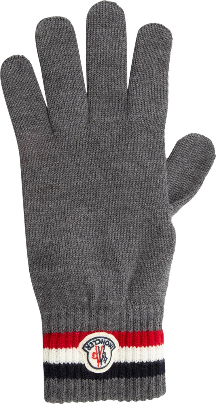 Moncler Logo Striped Gloves 'Grey'