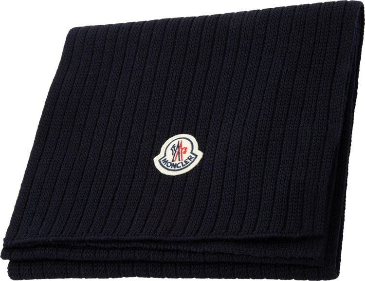 Moncler Small Logo Scarf Dark Blue