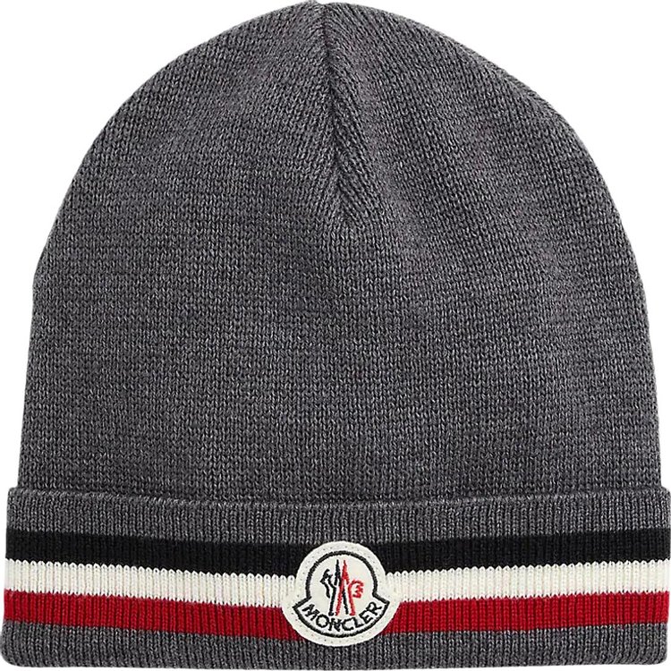 Moncler Striped Hat With Logo 'Grey'