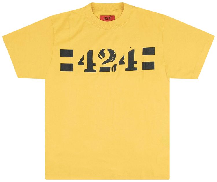 424 Logo Short Sleeve T Shirt Yellow