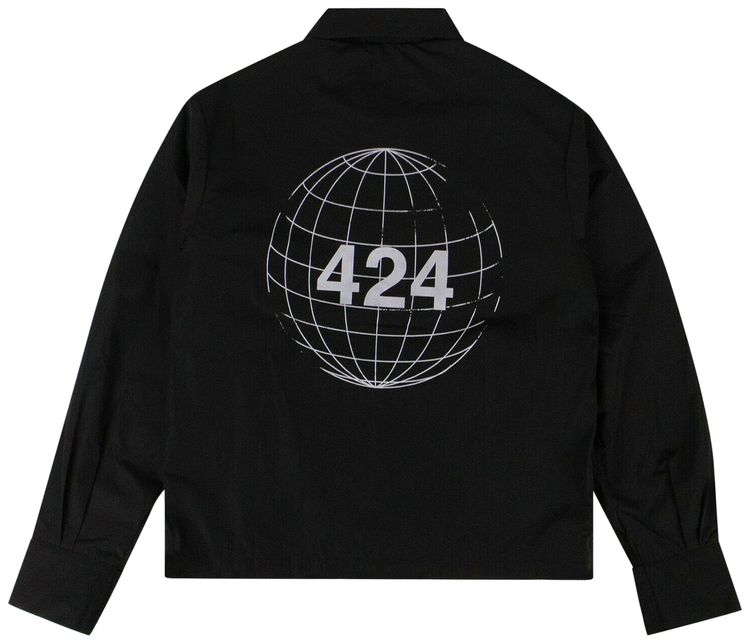 424 Collared Logo Jacket Black