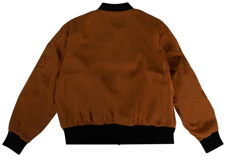424 Slouchy Silk Bomber Jacket OrangeBlack
