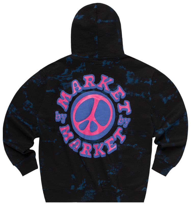 Market Cali Peace Hoodie Navy Smoke Tie Dye