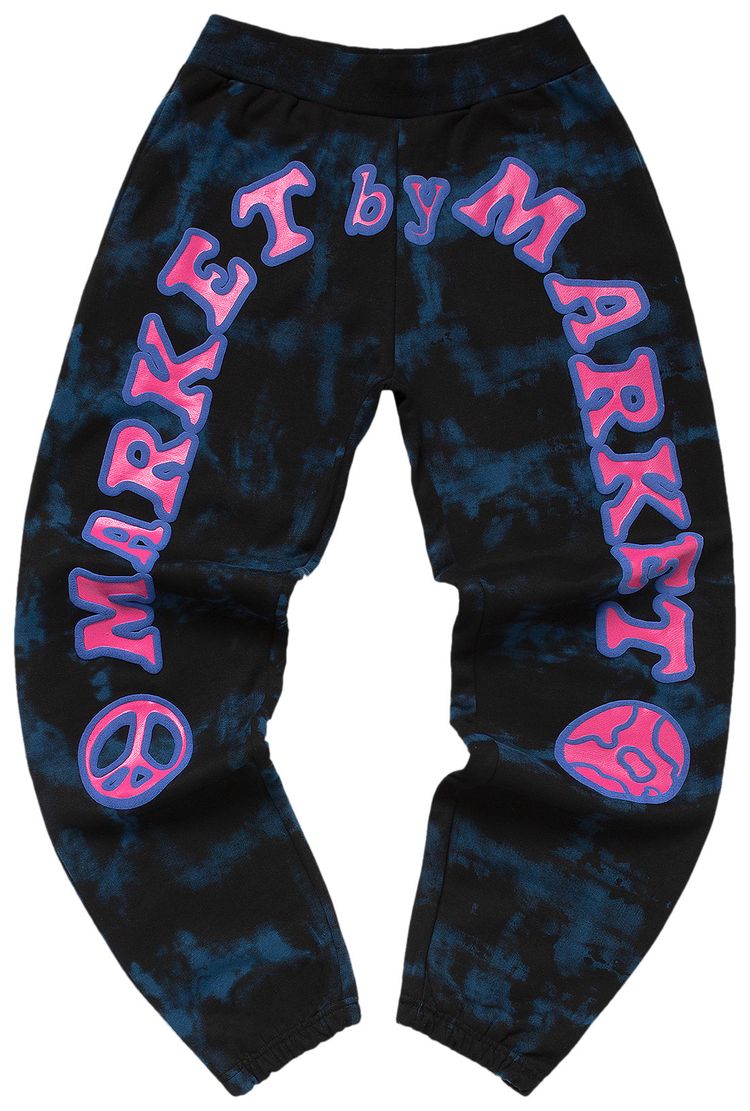 Market Cali Arc Peace Sweatpants Navy Smoke Tie Dye