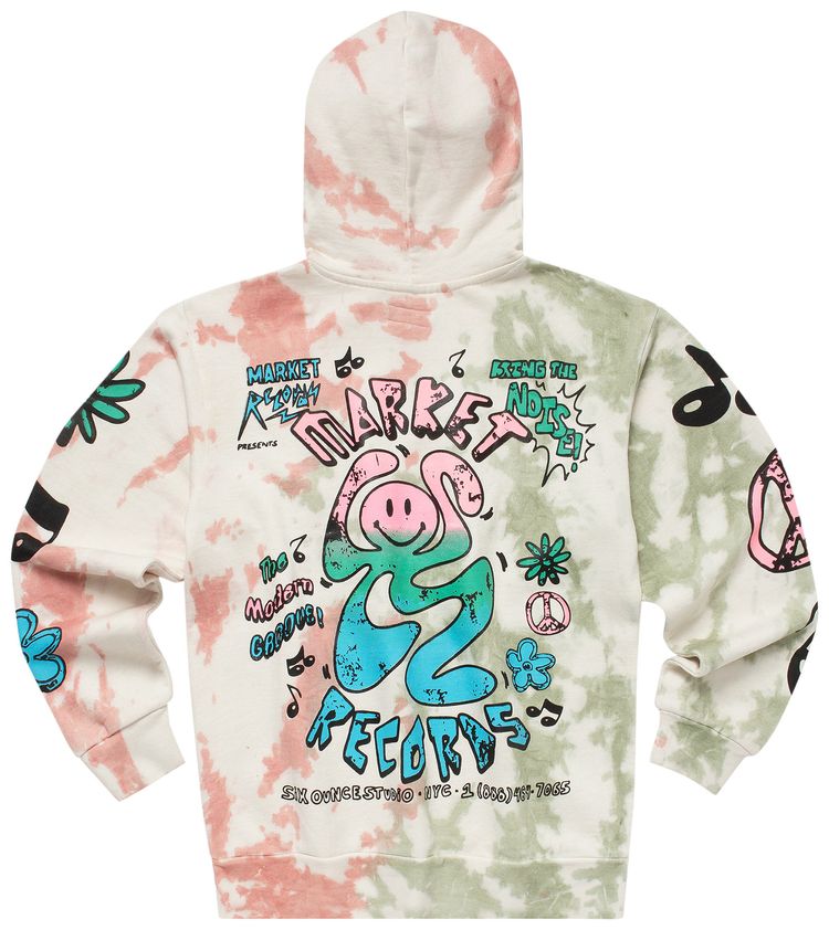 Market Smiley Records Angel Sigh Hoodie Sand Tie Dye