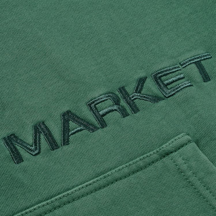 Market Euro Style Hoodie Washed Forest Green