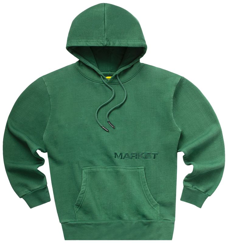 Market Euro Style Hoodie Washed Forest Green