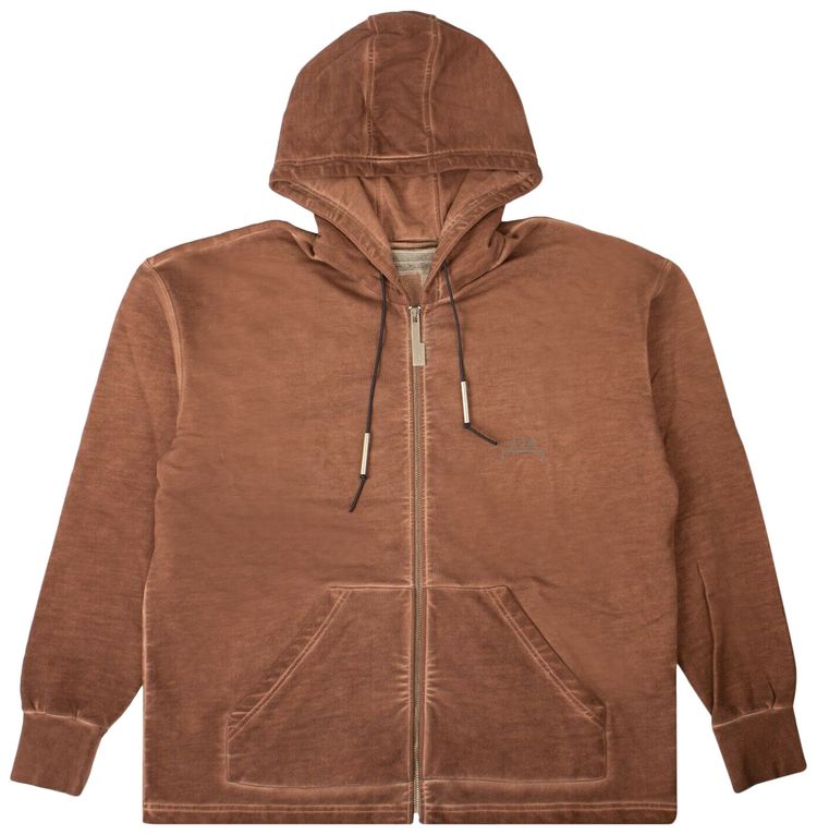 A Cold Wall Zip Up Sweatshirt Brown