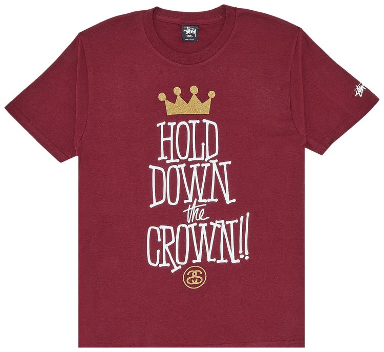 Stussy Hold Down The Crown Tee Dark Red