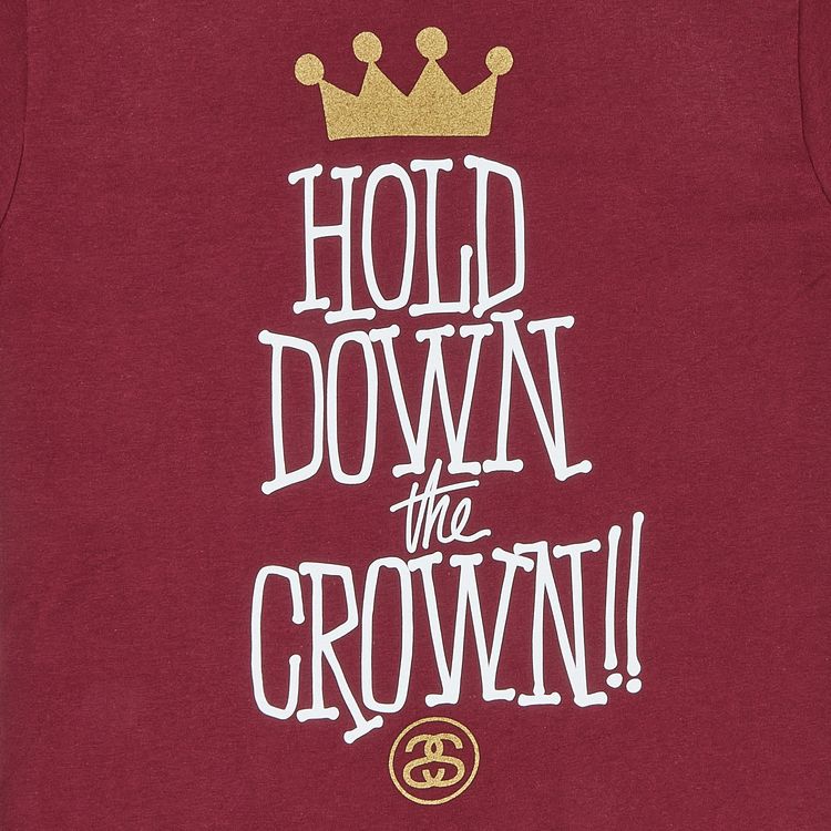 Stussy Hold Down The Crown Tee Dark Red