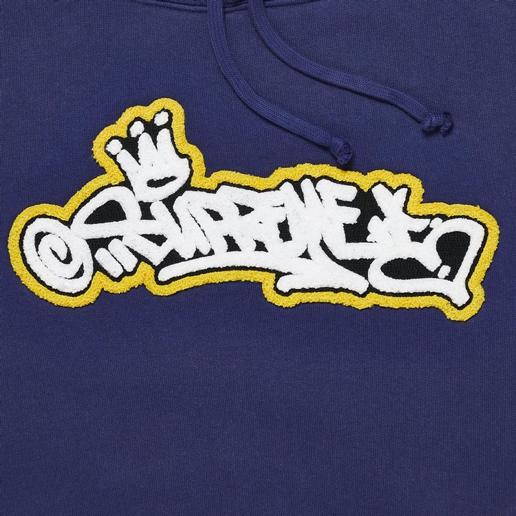 Supreme Handstyle Hooded Sweatshirt Washed Navy