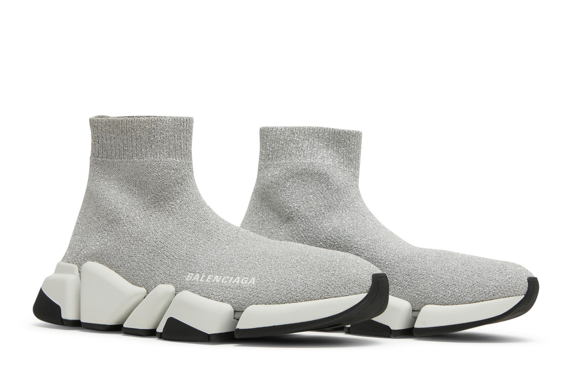 Balenciaga speed knit womens silver sale