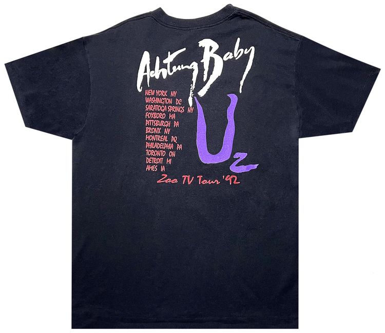 Vintage U2 Zoo TV Tour Tee Black
