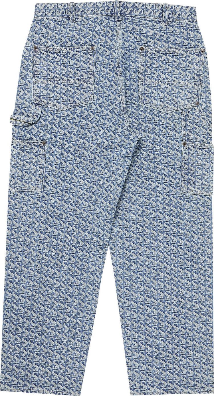 Supreme Monogram Double Knee Denim Painter Pant Blue