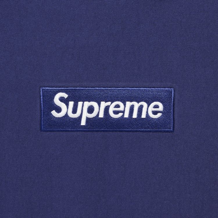 Supreme Box Logo Hooded Sweatshirt Washed Navy