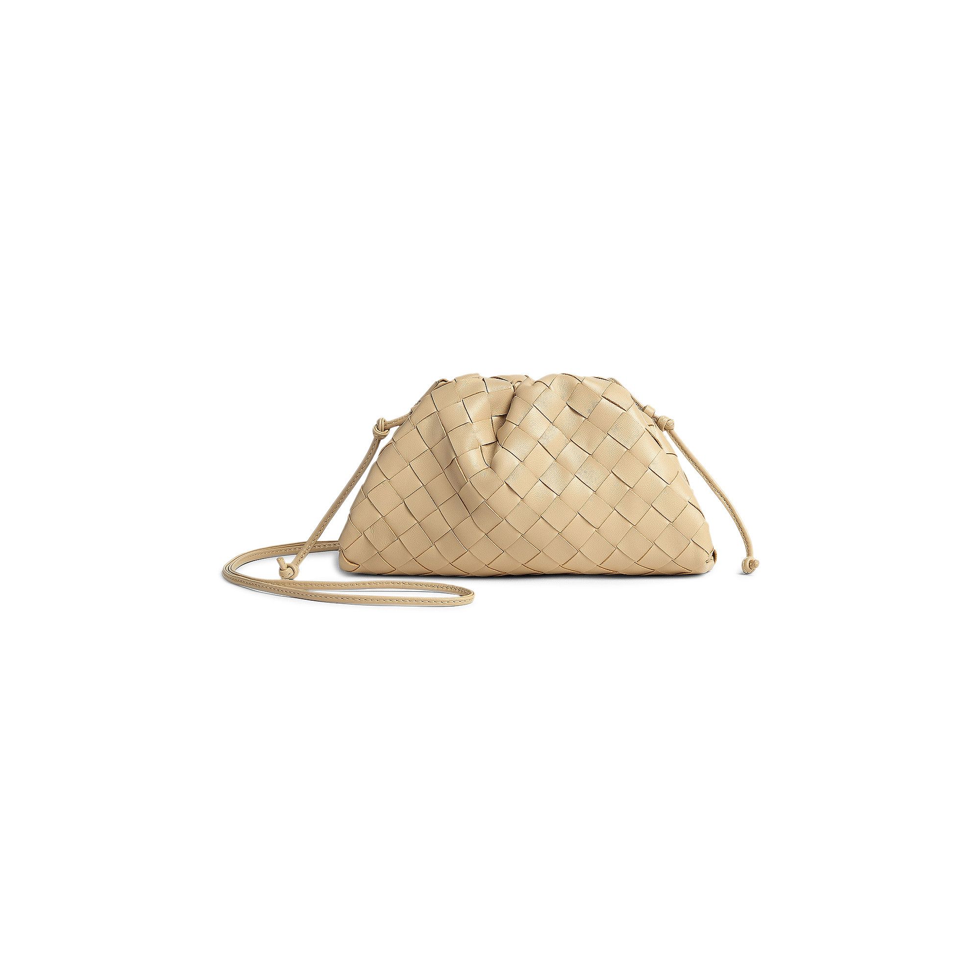 Buy Bottega Veneta Mini Woven Pouch Bag Porridge Gold 585852