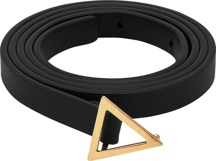 Bottega Veneta Triangular Logo Buckle Belt 'Black/Gold'