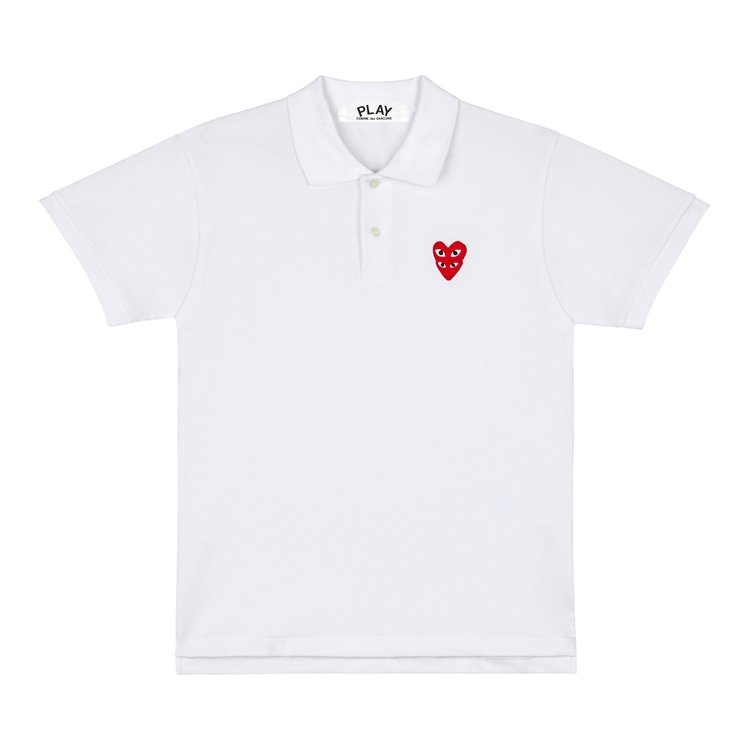 Buy Comme des Garçons PLAY Heart Polo Shirt 'White' - AZ T289 051 2 | GOAT