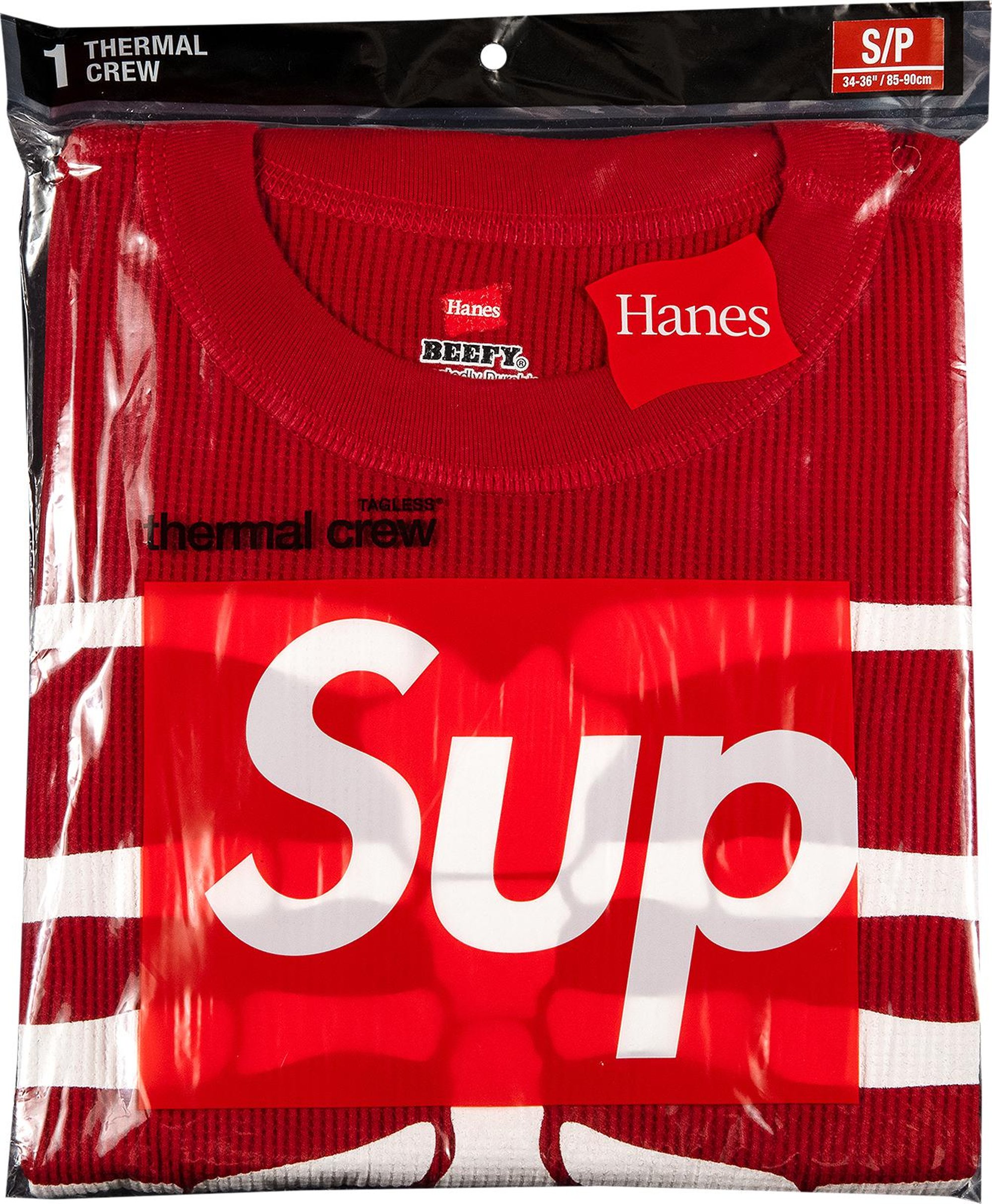 Buy Supreme x Hanes Bones Thermal Crew (1 Pack) 'Red' - FW21A22 RED | GOAT