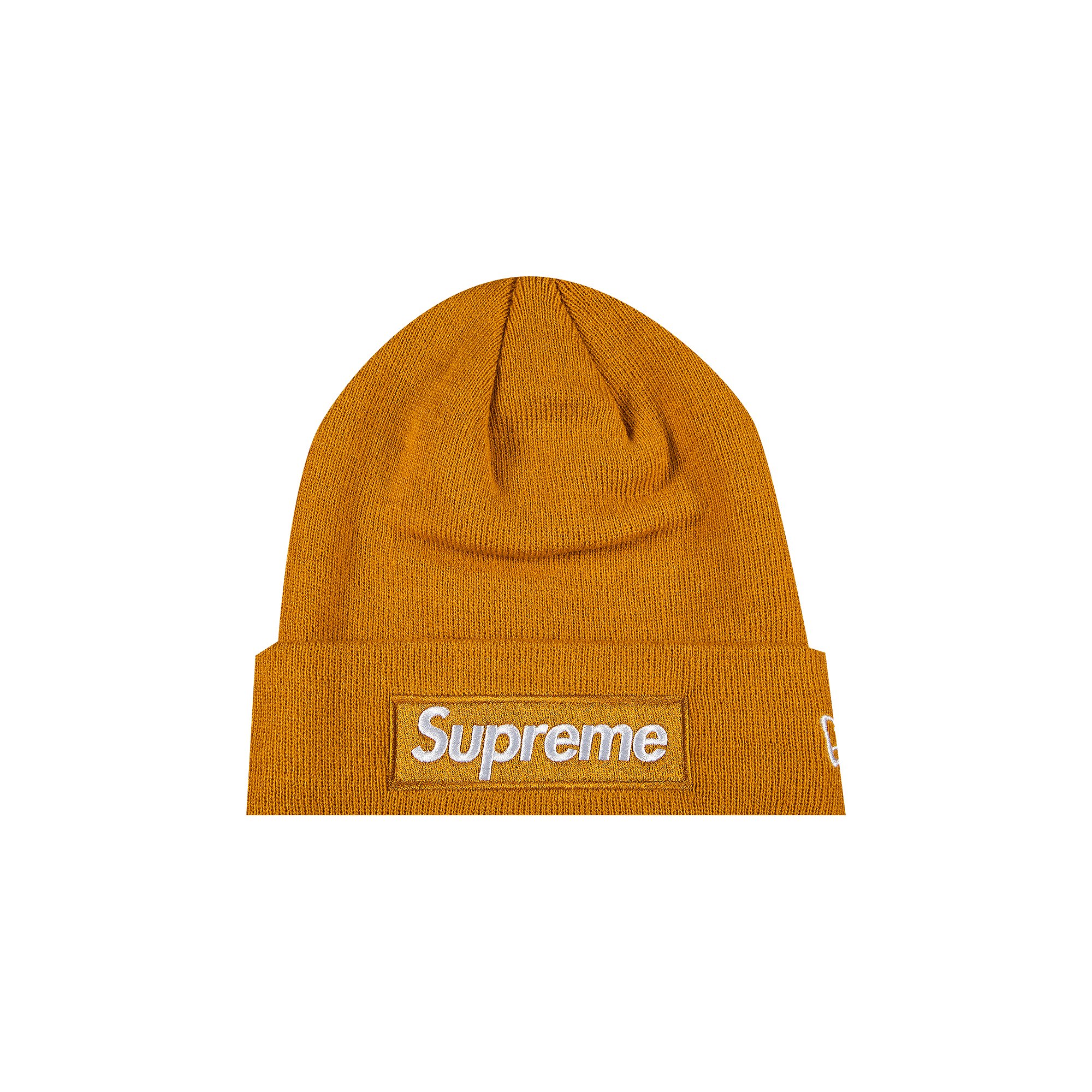 Supreme x New Era Box Logo Beanie 'Light Mustard'