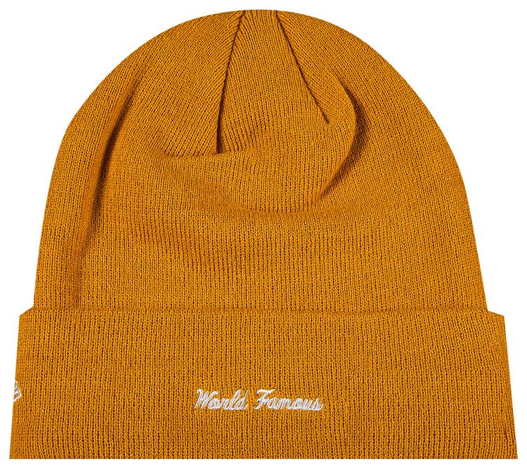 Supreme x New Era Box Logo Beanie Light Mustard