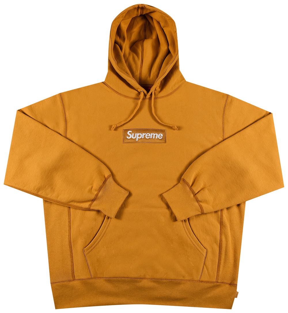 Buy Supreme Box Logo Hooded Sweatshirt 'Light Mustard' FW21SW35 LIGHT