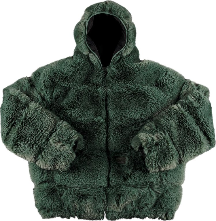 Supreme x WTAPS Faux Fur Hooded Jacket 'Green'