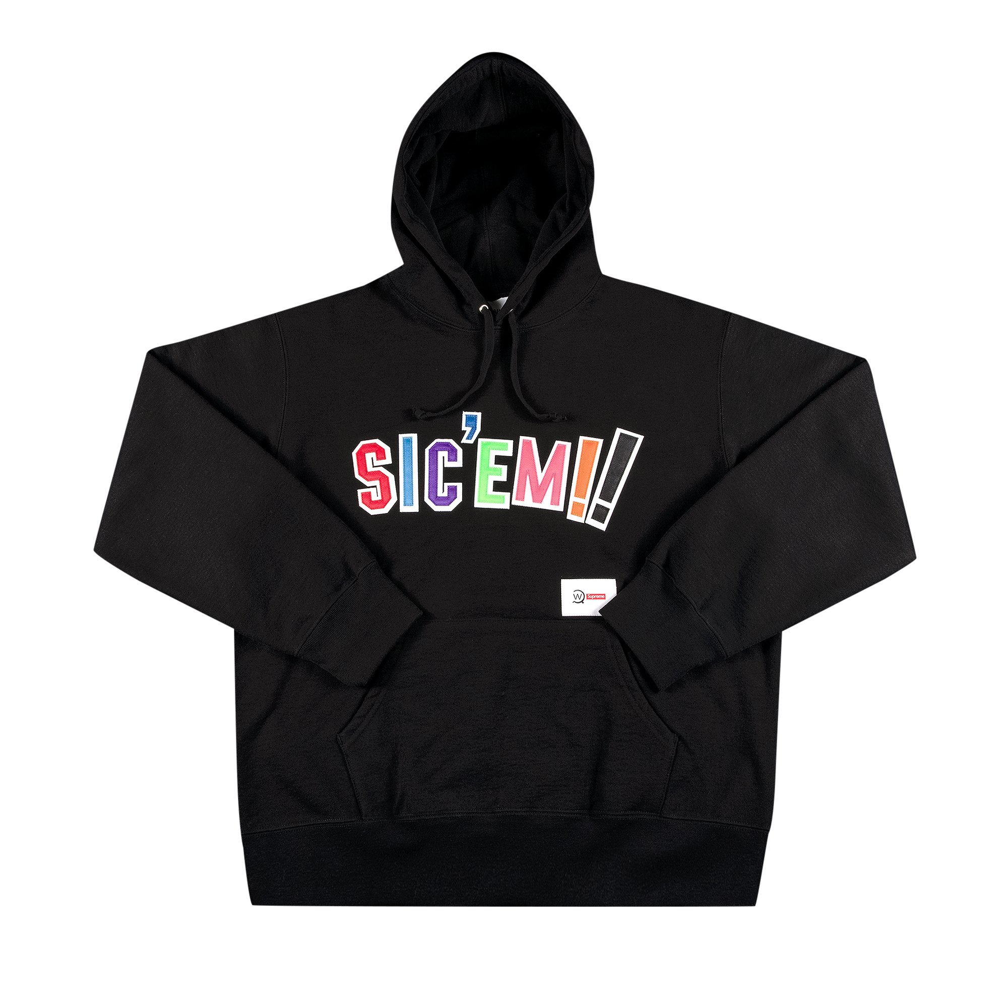 Supreme x WTAPS Sic'em! Hooded Sweatshirt 'Black' | GOAT