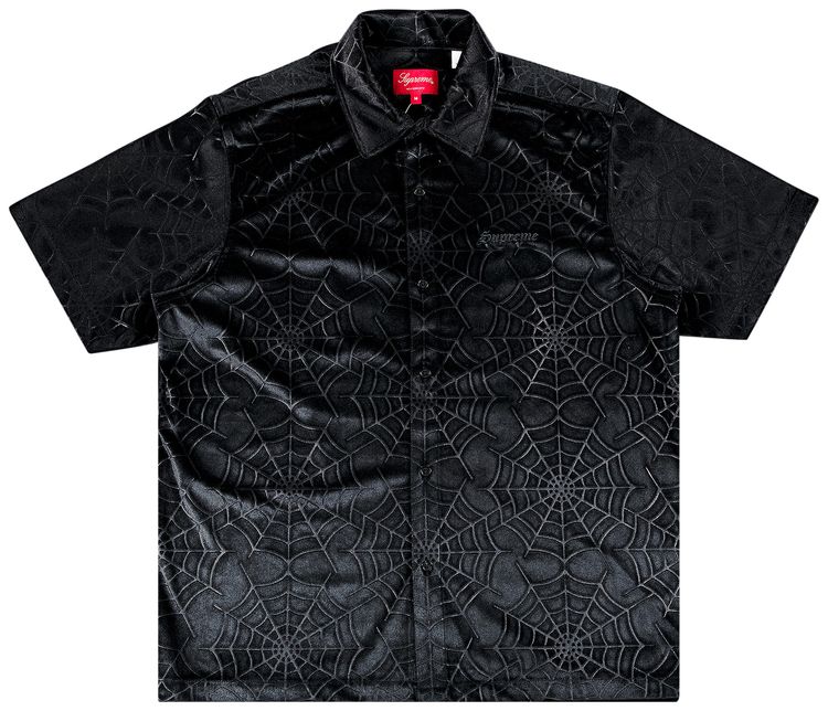 Buy Supreme Spider Web Velvet Short-Sleeve Shirt 