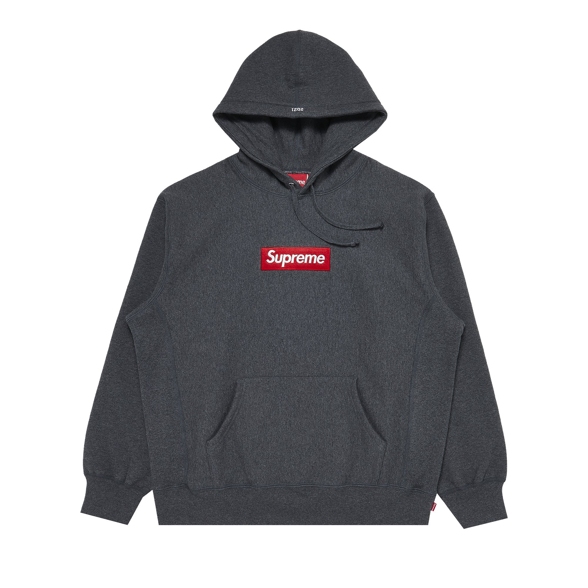 Buy Supreme Box Logo Hooded Sweatshirt 'Charcoal' - FW21SW35