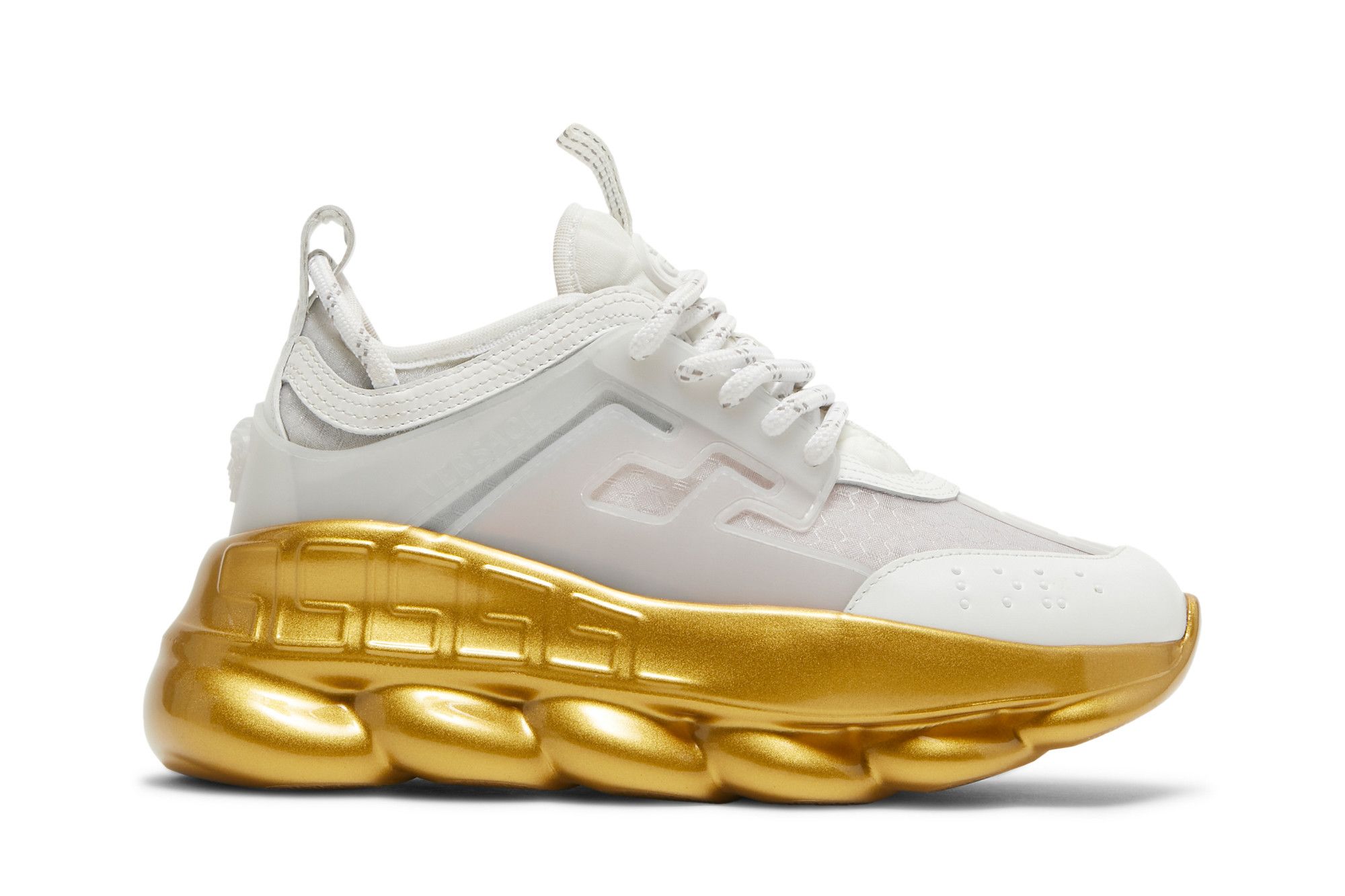 White and gold versace sneakers new arrivals